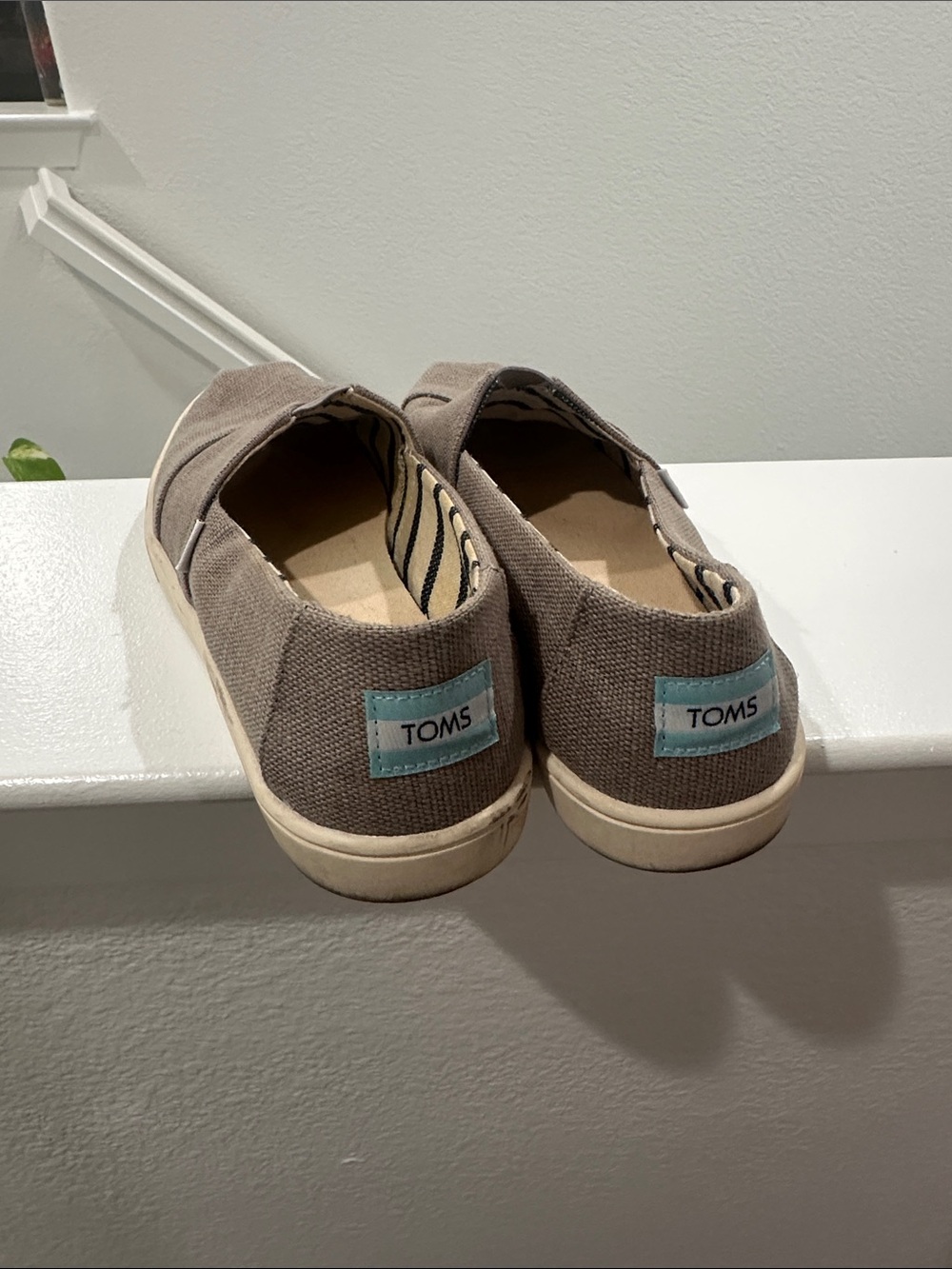 Toms Kids Slip-On Sneakers in Taupe Canvas